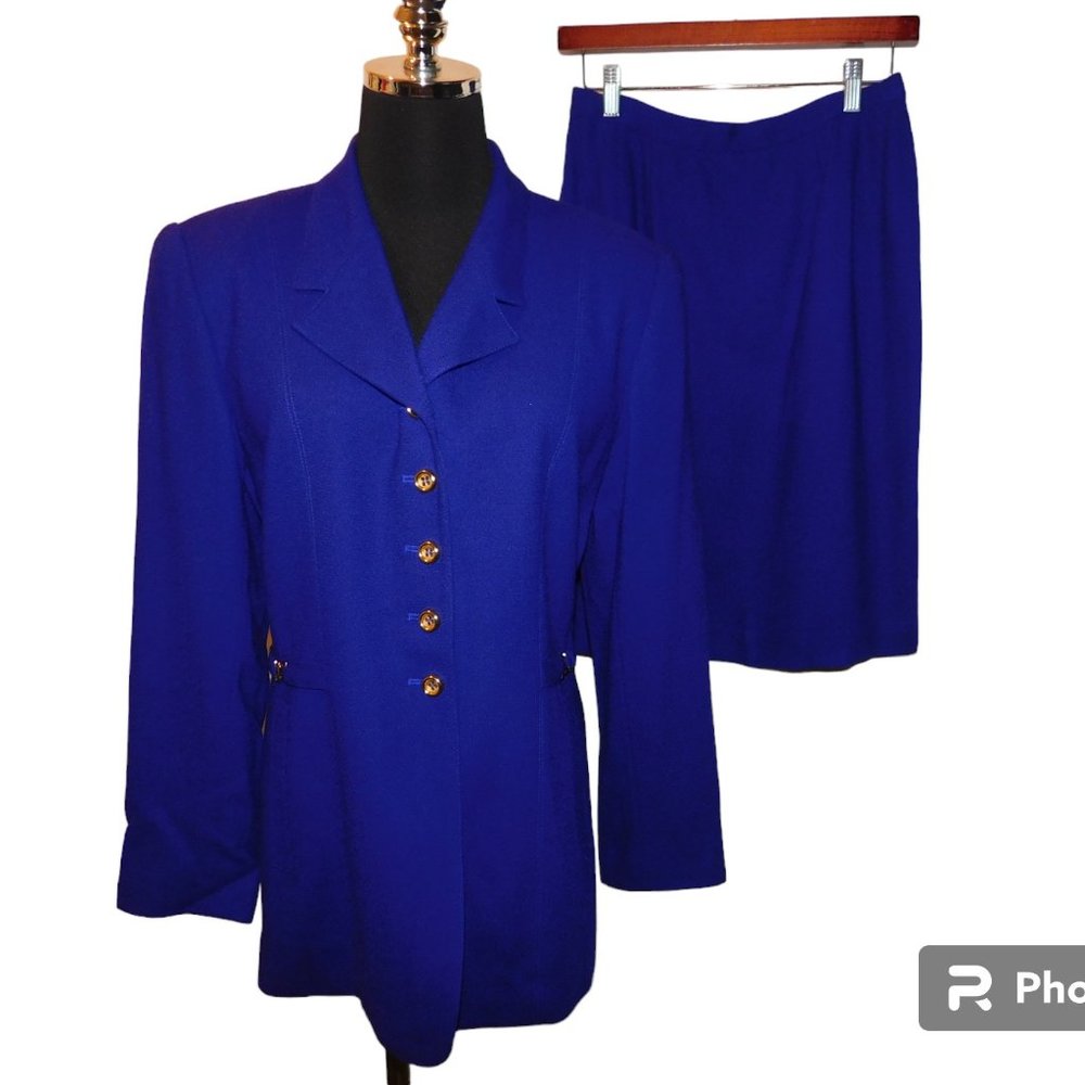 Albert Nipon 100% Wool Suit Women's Size 8 Vintage - image 1